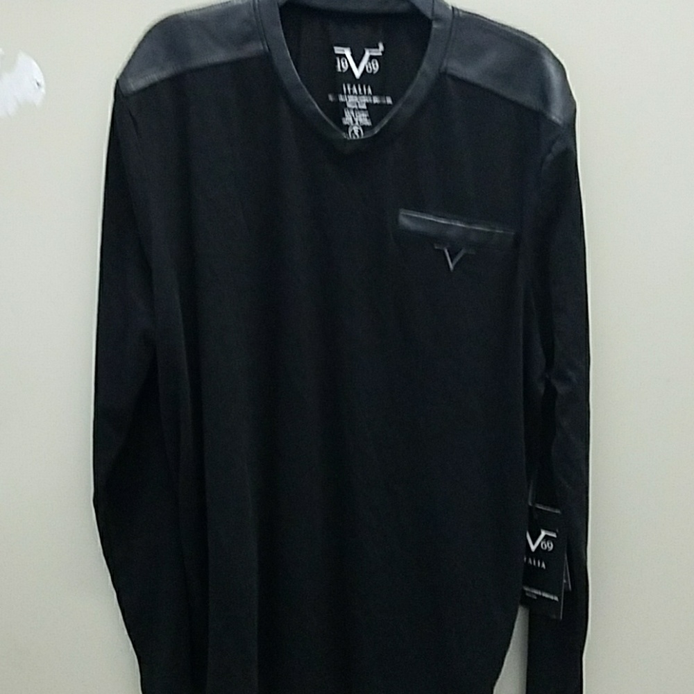 Mens Versace 19V69 Long Sleeve Shirt Black